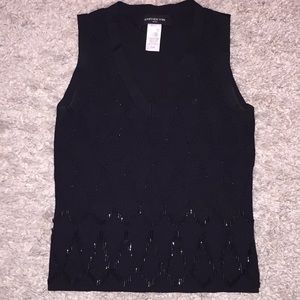 Black Beaded PS Jones New York Top